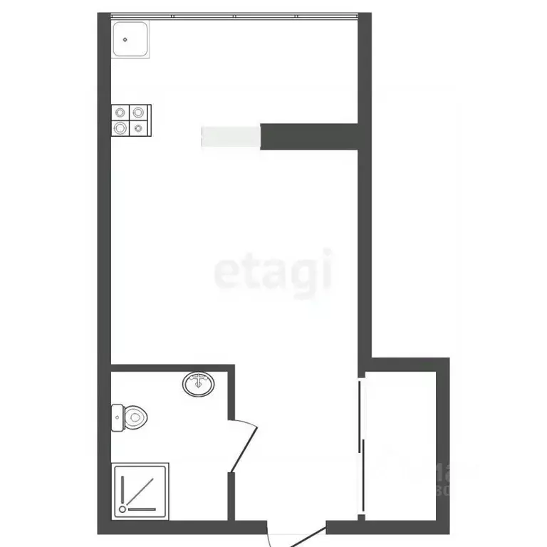 Студия Ростовская область, Ростов-на-Дону ул. Шаповалова, 1 (25.0 м) - Фото 2