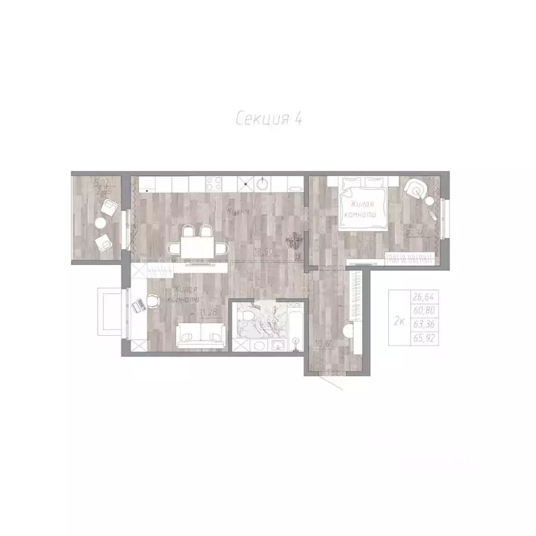 2-к кв. Хабаровский край, Хабаровск пос. Березовка, Эколенд жилой ... - Фото 0