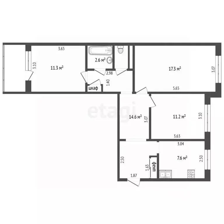 3-к кв. Нижегородская область, Выкса Жуковского мкр, 10К2 (67.0 м) - Фото 0