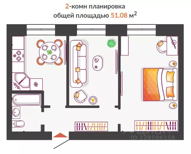 2-к кв. Самарская область, Тольятти Южный Бульвар жилой комплекс ... - Фото 0