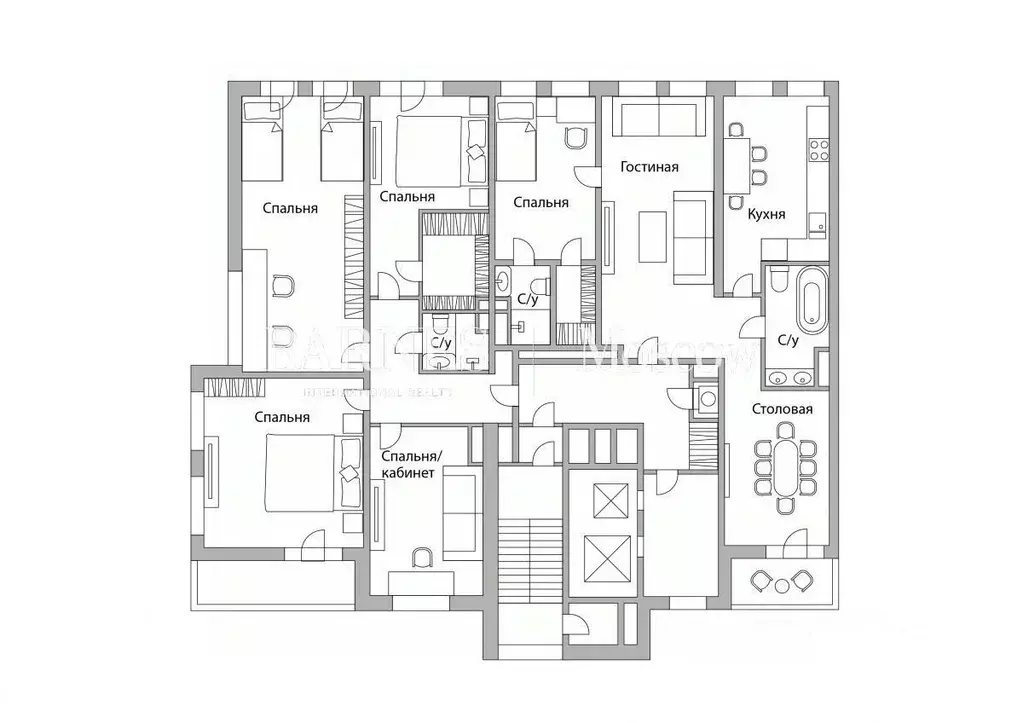 6-к кв. Москва Казарменный пер., 3 (311.4 м) - Фото 2