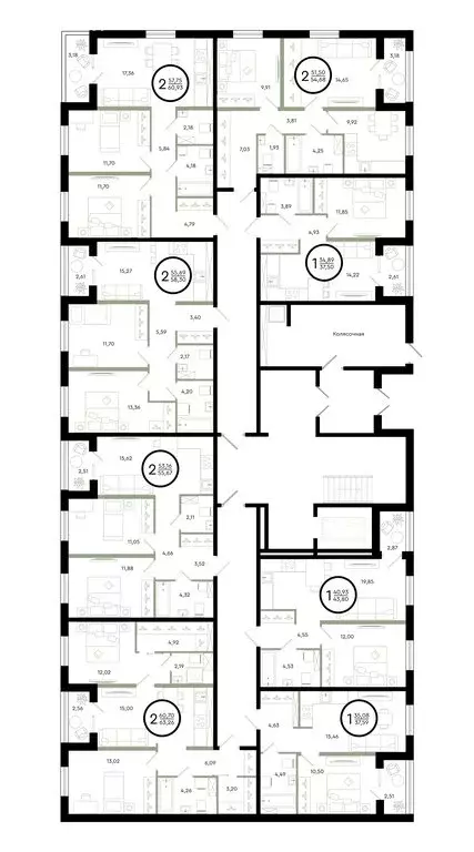 2-комнатная квартира: Тюмень, улица Александра Звягина, 6 (55.67 м) - Фото 1