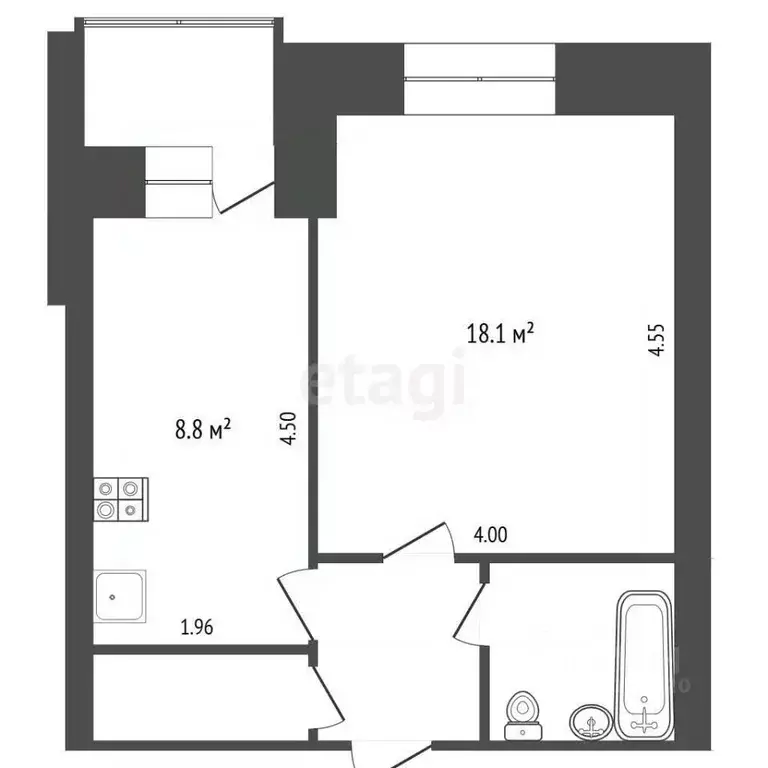 1-к кв. Ярославская область, Рыбинск Малиновская ул., 56 (35.3 м) - Фото 2