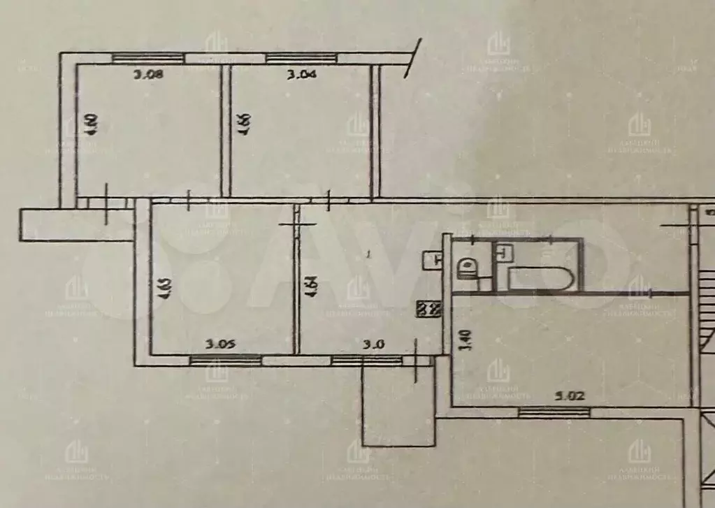 4-к. квартира, 85,8 м, 2/9 эт. - Фото 0