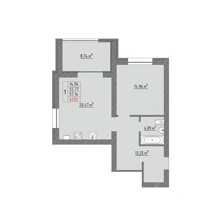 1-к кв. Ивановская область, Иваново Кооперативная ул., 3 (61.51 м) - Фото 0