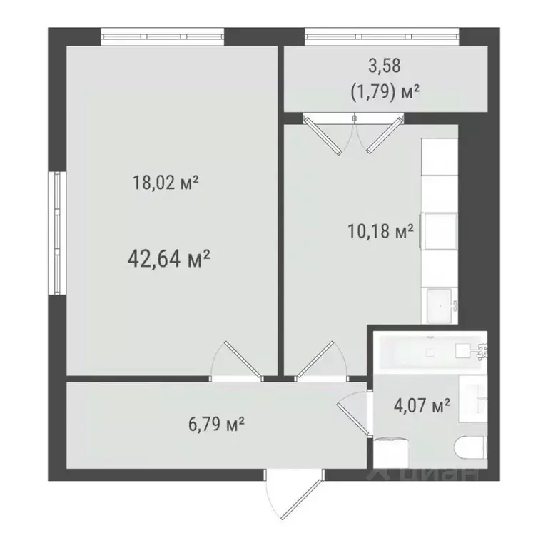 1-к кв. Сахалинская область, Южно-Сахалинск Хомутово п/р,  (40.85 м) - Фото 0