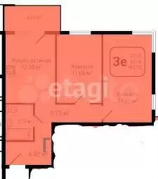 2-к. квартира, 55 м, 12/19 эт. - Фото 0