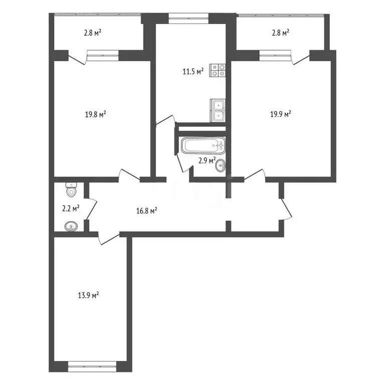 3-комнатная квартира: Тольятти, Коммунистическая улица, 83А (64 м) - Фото 1