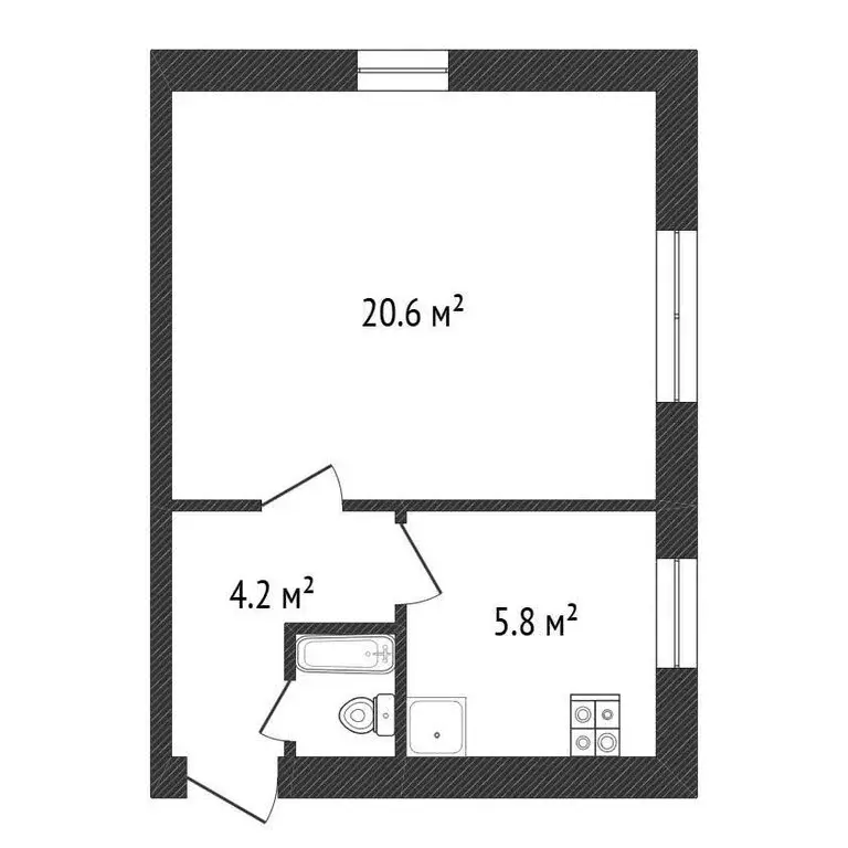 1-комнатная квартира: Боровск, улица 8 Марта, 14 (31.7 м) - Фото 1