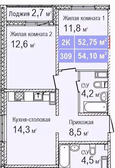 2-к кв. Нижегородская область, Нижний Новгород Торпедо жилой комплекс, ... - Фото 0