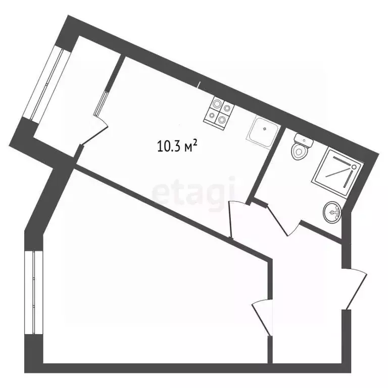 1-к кв. Московская область, Жуковский ул. Гагарина, 62 (36.2 м) - Фото 2