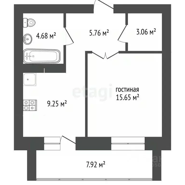1-к кв. Забайкальский край, Чита Царский мкр, 9 (42.36 м) - Фото 2