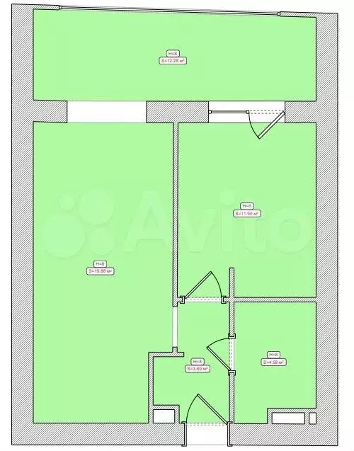 1-к. квартира, 55 м, 7/14 эт. - Фото 0