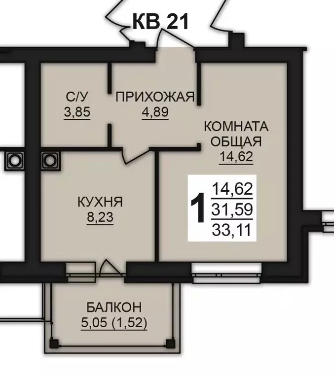 1-к кв. Ивановская область, Ивановский район, Богданихское с/пос, д. ... - Фото 1