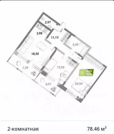 2-к кв. Новосибирская область, Новосибирск Сухарная ул., 105/1 (78.5 ... - Фото 1