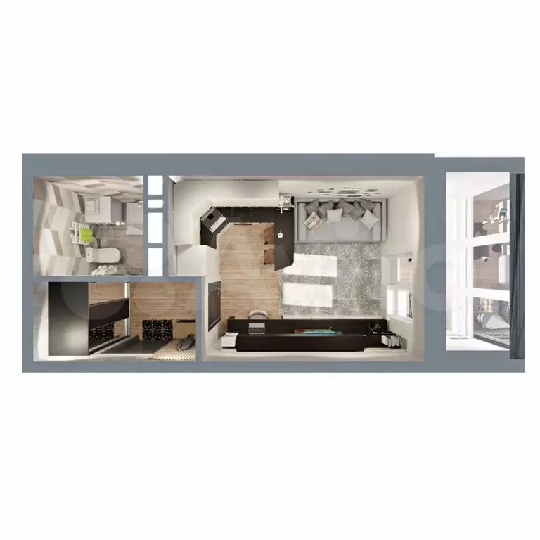Квартира-студия, 24,8 м, 2/17 эт. - Фото 1