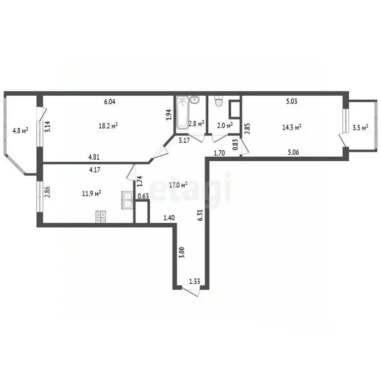 2-к кв. Санкт-Петербург просп. Народного ополчения, 10 (66.2 м) - Фото 2