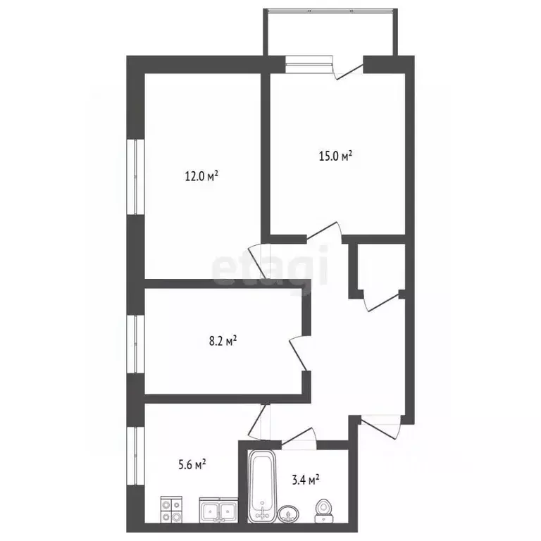 3-к кв. Крым, Феодосия ул. Гарнаева, 67 (52.8 м) - Фото 2