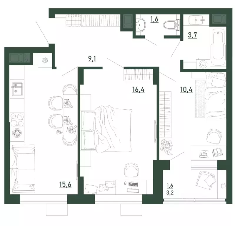 2-к кв. Воронежская область, Воронеж бул. Содружества, 6 (58.0 м) - Фото 1