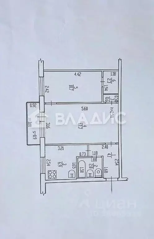 2-к кв. Брянская область, Брянск ул. Костычева, 25 (45.1 м) - Фото 2