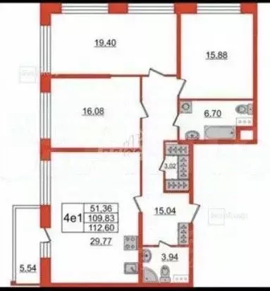 3-к кв. Санкт-Петербург ул. Александра Матросова, 1 (110.0 м) - Фото 1