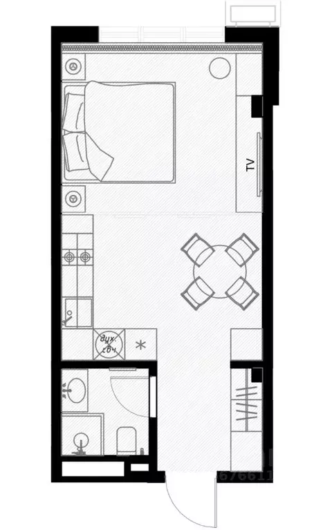 Студия Краснодарский край, Сочи ул. Ленина, 290/8к2 (29.8 м) - Фото 0
