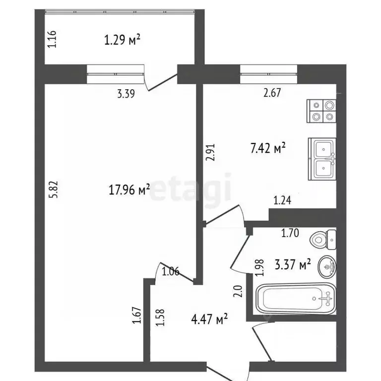 1-к кв. Костромская область, Нерехтский район, Волжское с/пос, пос. ... - Фото 2