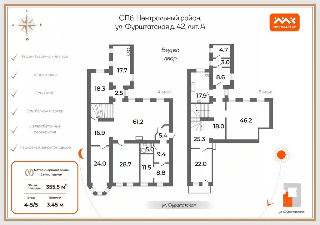 6-к кв. Санкт-Петербург Фурштатская ул., 42 (356.0 м) - Фото 2