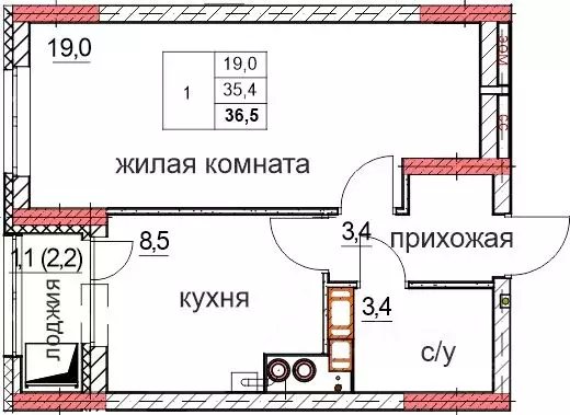 1-к кв. Нижегородская область, Дзержинск Комсомольский мкр,  (35.4 м) - Фото 0