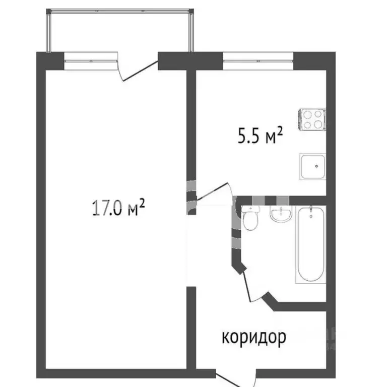 1-к кв. Воронежская область, Воронеж ул. Героев Сибиряков, 30 (29.0 м) - Фото 1