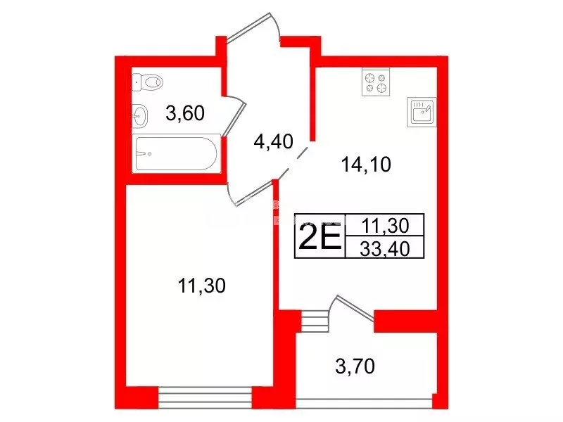 1-комнатная квартира: Санкт-Петербург, Плесецкая улица, 24 (33.4 м) - Фото 0