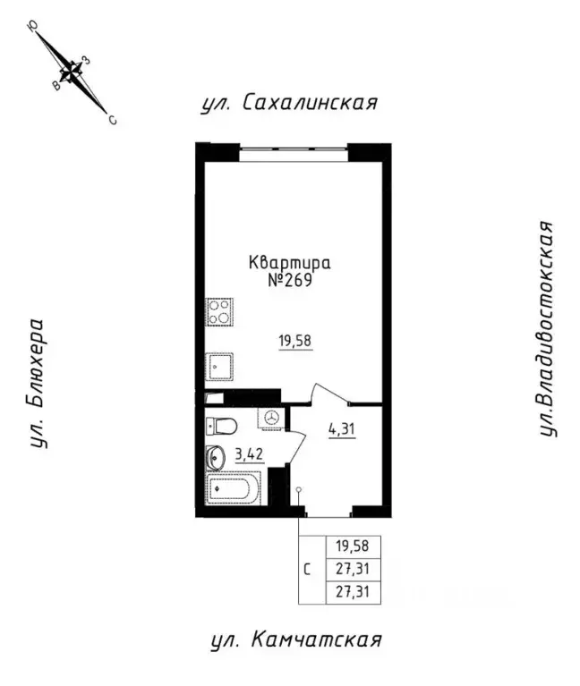 1-к кв. свердловская область, екатеринбург ул. кронштадтская (27.31 м) - Фото 0