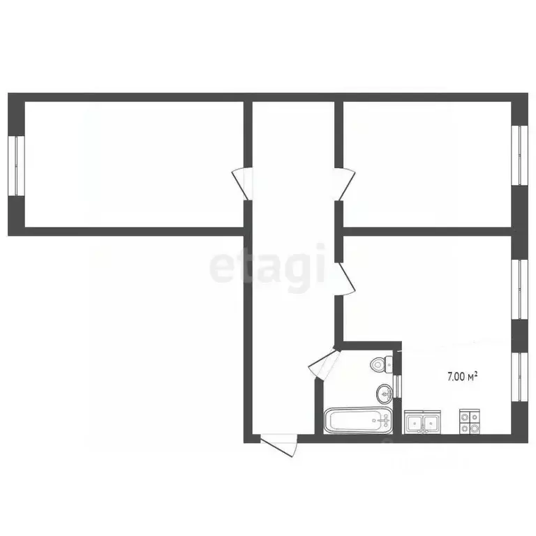 3-к кв. Севастополь ш. Симферопольское, 40 (59.7 м) - Фото 1