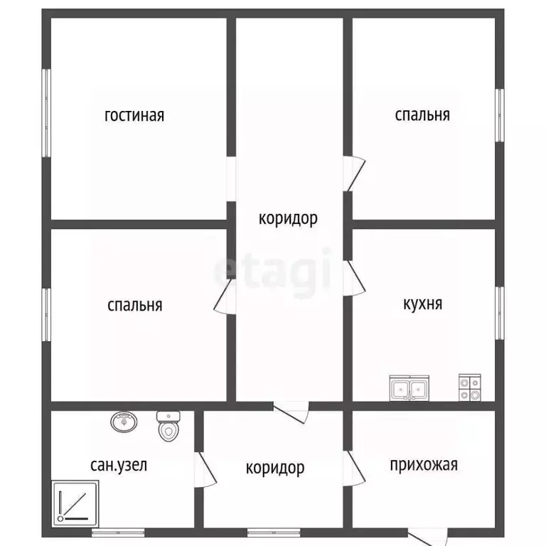 Дом в Оренбургская область, Октябрьский район, с. Буланово Советская ... - Фото 1