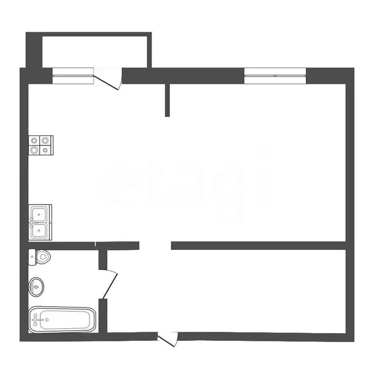 Квартира-студия: Фрунзе, улица Мира, 27 (31.7 м) - Фото 1