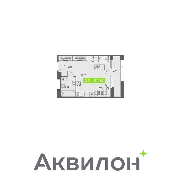 Квартира-студия: Архангельск, Троицкий проспект, 110 (31.94 м) - Фото 0