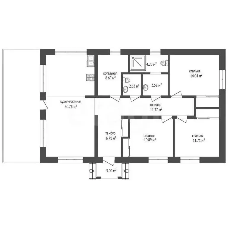 Дом в посёлок Горячий Ключ, Цветочная улица (131 м) - Фото 1