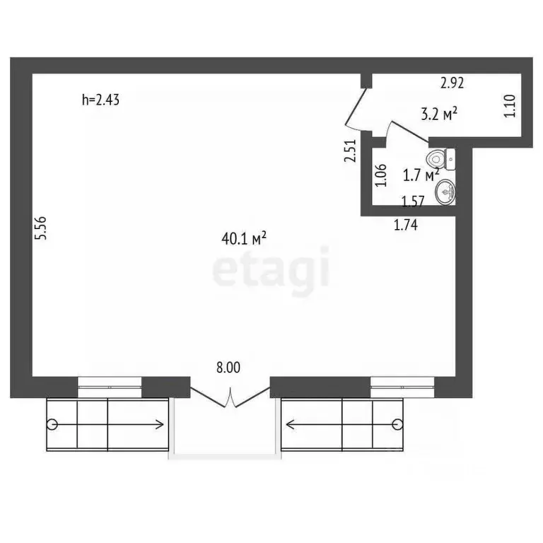 Торговая площадь в Мордовия, Саранск ул. Полежаева, 64 (45 м) - Фото 1
