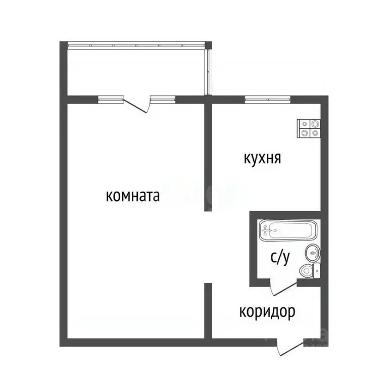 1-к кв. Курганская область, Курган ул. Савельева, 56 (32.0 м) - Фото 2