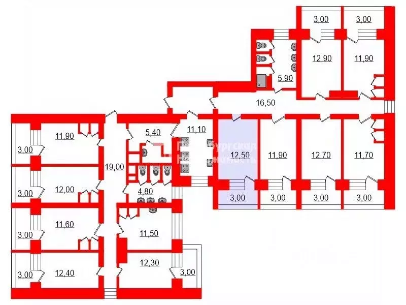 Комната Санкт-Петербург ул. Композиторов, 24К3 (12.5 м) - Фото 2