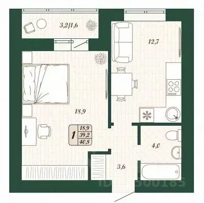 1-к кв. Самарская область, Волжский район, Смышляевка городское ... - Фото 1