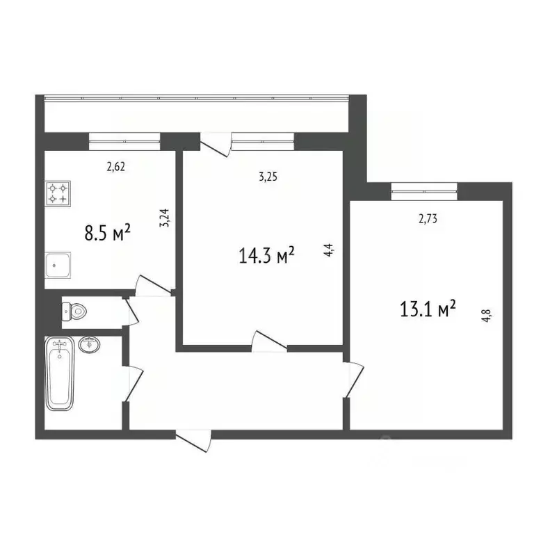 2-к кв. Красноярский край, Красноярск ул. Куйбышева, 85 (49.4 м) - Фото 2
