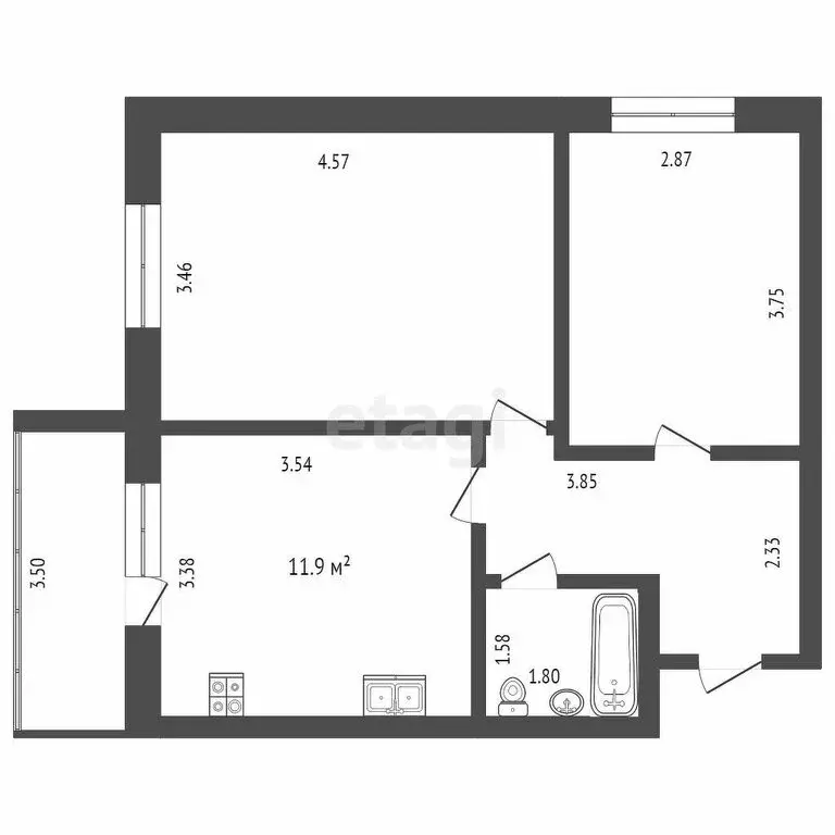 2-комнатная квартира: Вологда, улица Космонавта Беляева, 32к1 (50.5 м) - Фото 1
