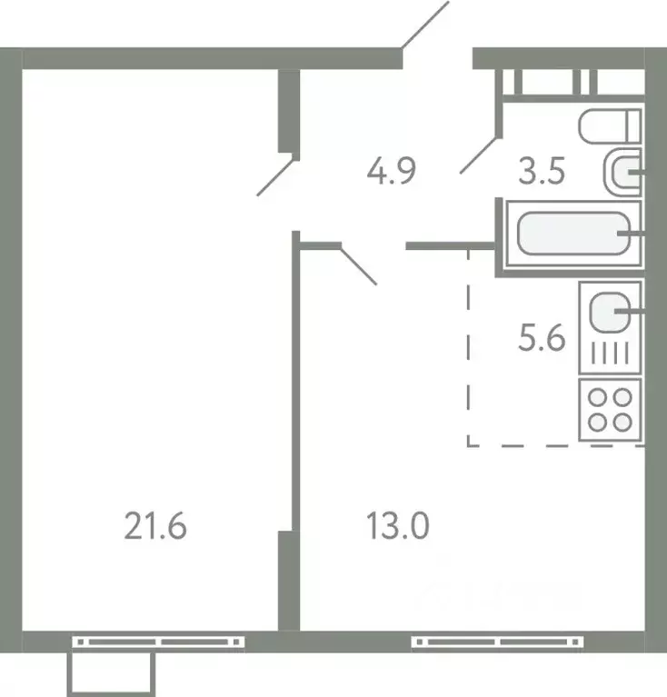 2-к кв. Московская область, Ленинский городской округ, Молоково пгт ... - Фото 1