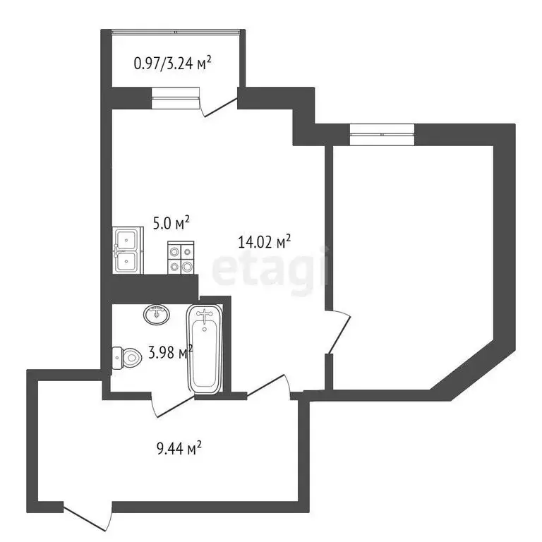 1-комнатная квартира: Пермь, Пермская улица, 2 (48.03 м) - Фото 0
