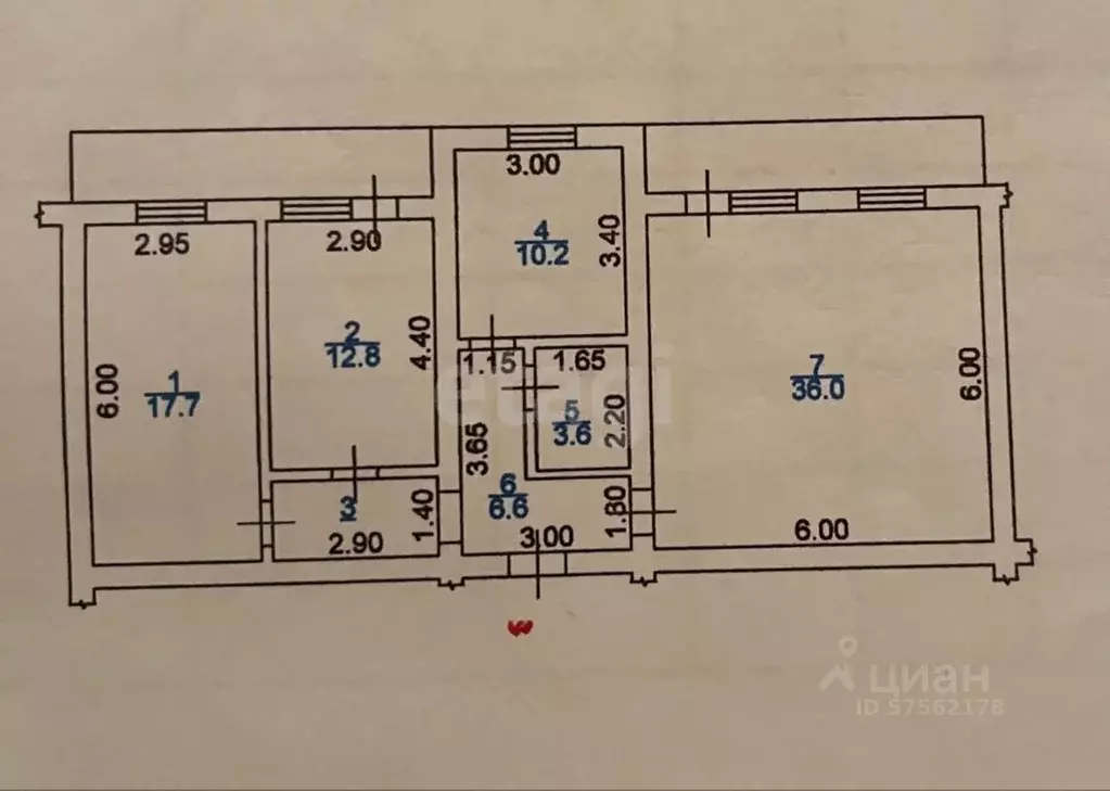 3-к кв. Дагестан, Махачкала ул. Гагарина, 118В (103.0 м) - Фото 0