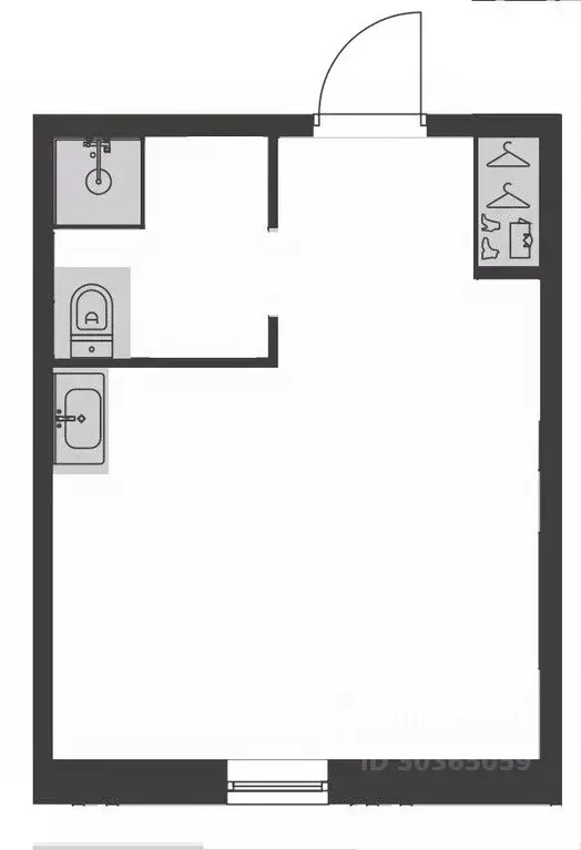 Студия Кемеровская область, Междуреченск ул. Дзержинского, 3 (14.0 м) - Фото 2