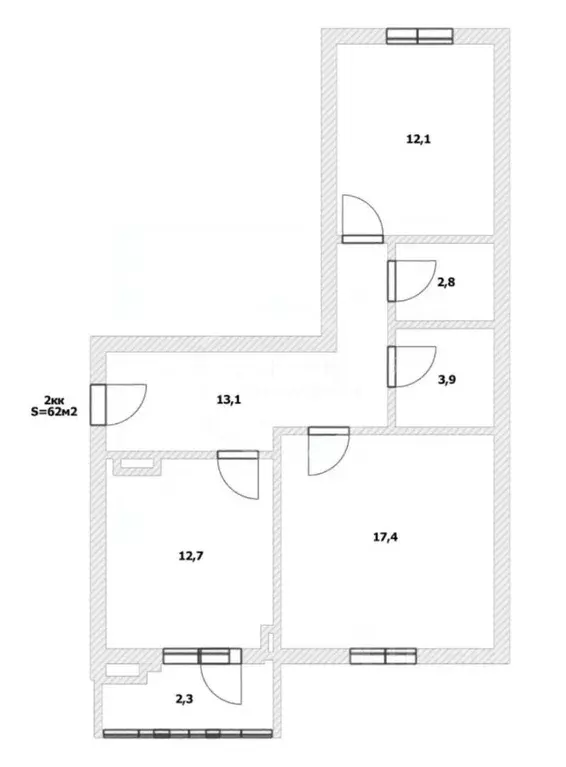 2-к кв. Калининградская область, Калининград ул. Виктора Денисова, 26 ... - Фото 2