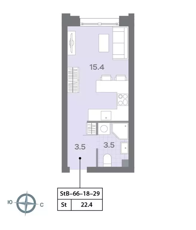 Квартира-студия: Москва, Ильменский проезд, 4к1 (22.3 м) - Фото 1