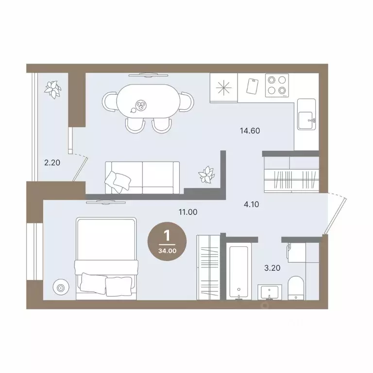 1-к кв. Нижегородская область, Нижний Новгород 52-й Автозавода кв-л,  ... - Фото 1